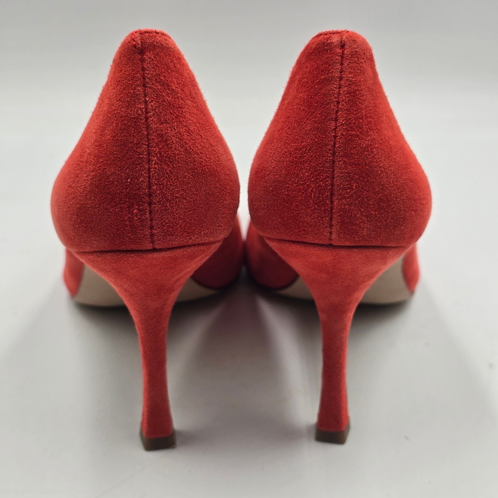 Ann Taylor Pumps Women 9M Suede Pointed Toe Red Stiletto Classic EUC Work Formal - Picture 8 of 10